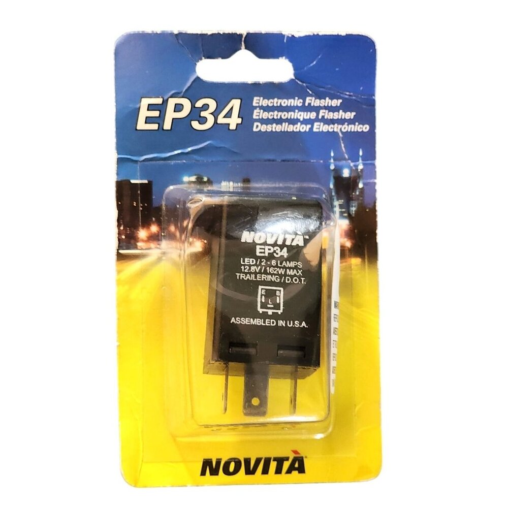 Novita EP34 Electronic Flasher – LED Compatible, DOT Approved, 3-Terminal